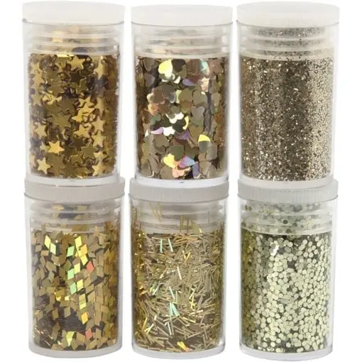 Glitter och Paljetter Guld 6x5 g