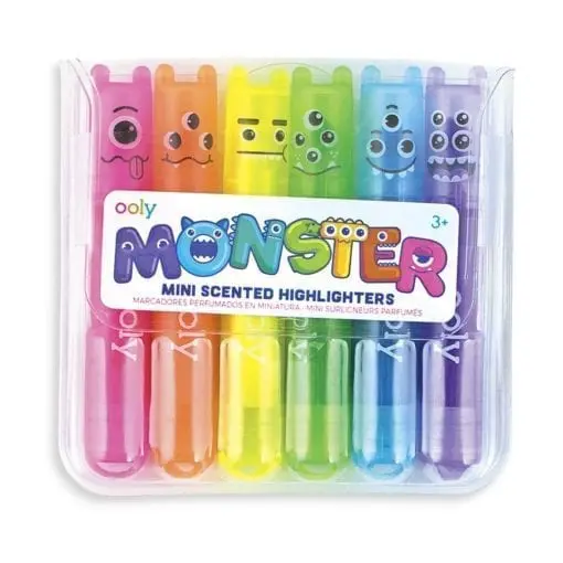 OOLY Luktpennor Fruktdoft Highlighters Mini Monster Neon Set om 6