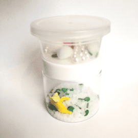 DIY Charms Banana Djungle + Plastburk Med Skruvlock - Set