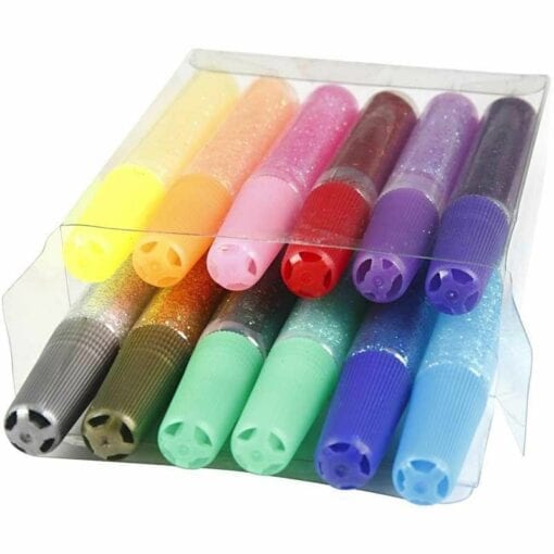 Glitterlim mixade färger 12-pack
