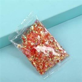 Glitterflingor Iriserande - Slime Dekorationer Corallröd