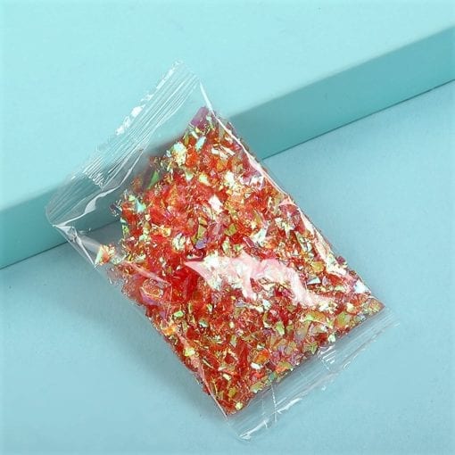 Glitterflingor Iriserande - Slime Dekorationer Corallröd