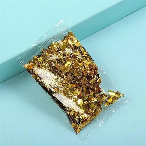 Glitterflingor metallic - Slime Dekorationer Guldmetallic