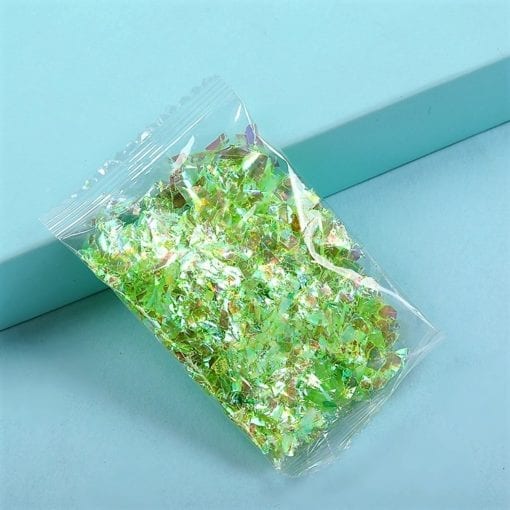 Glitterflingor Iriserande - Slime Dekorationer Limegrön
