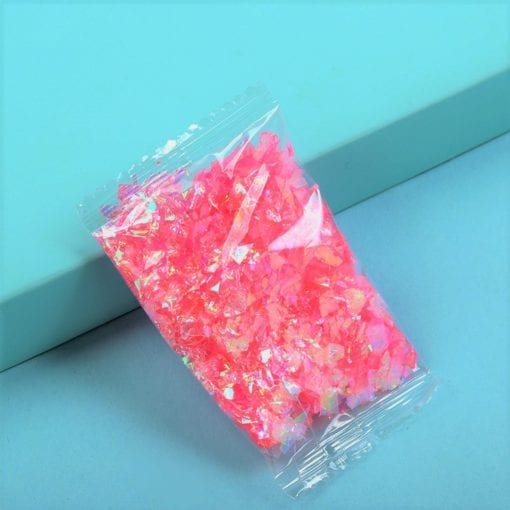 Glitterflingor Iriserande - Slime Dekorationer Rosa