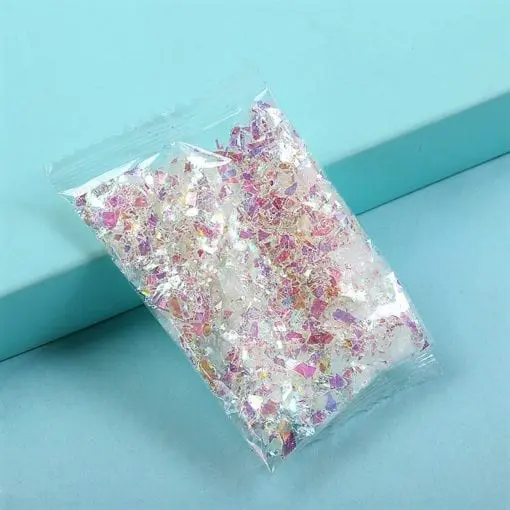 Glitterflingor Iriserande - Slime Dekorationer Vit
