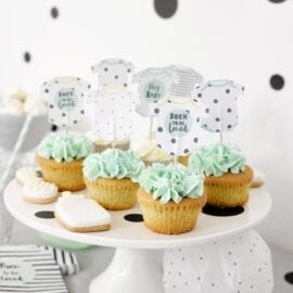 Canapéflaggor Body - Baby Shower Born To Be Loved