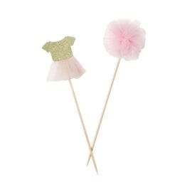 Canapéflaggor Rosa Pom Pom & Tutu - We Heart Pink