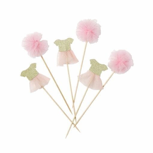 Canapéflaggor Rosa Pom Pom & Tutu - We Heart Pink