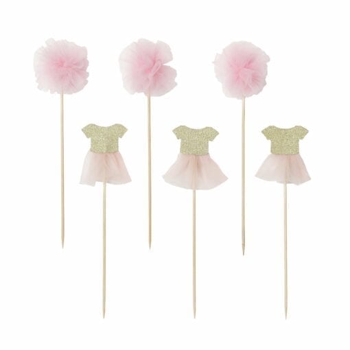 Canapéflaggor Rosa Pom Pom & Tutu - We Heart Pink