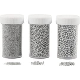 Pärlor Miniglaskulor Silver 3-pack