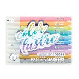 OOLY Color Lustre Metallic Brush Markers - set of 10