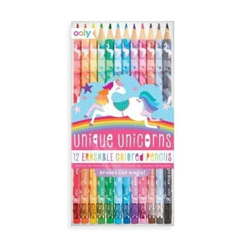 OOLY Unique Unicorns Erasable Colored Pencils - set of 12
