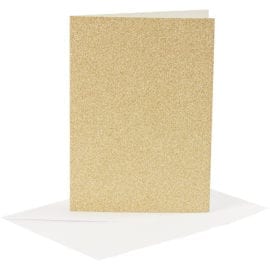 Kort & Kuvert Guld Glitter 10.5x15 cm 4-pack