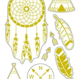 Stickers Indianer Guldfolie