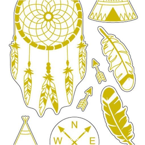 Stickers Indianer Guldfolie