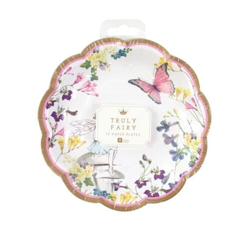 112143 Papperstallrikar Liten Älva Skulpterad Guldkant 18 cm - Truly Fairy