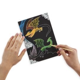 112413-1 OOLY Skrapmotiv Fantastic Dragon Scratch & Scribble Art Kit