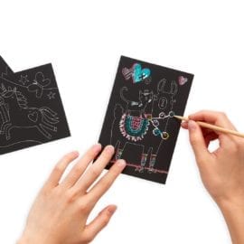 112414-3 OOLY Skrapmotiv Funtastic Friends Scratch & Scribble Mini Art Kit
