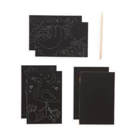 112414-4 OOLY Skrapmotiv Funtastic Friends Scratch & Scribble Mini Art Kit
