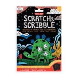 112415-3 OOLY Skrapmotiv Dinosaur Days Scratch & Scribble Mini Art Kit