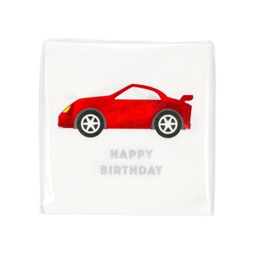 112474-2 Talking Tables Servetter Bil 16 st - Party Racer