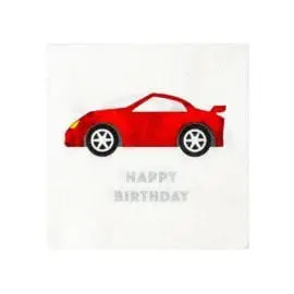 112475-1 Talking Tables Servetter Bil 16 st - Party Racer