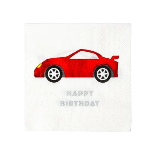 112475-1 Talking Tables Servetter Bil 16 st - Party Racer