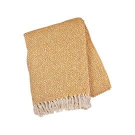 112509 Sass & Belle Pläd Fiskbensmönstrad Senapsgul - Scandi Boho