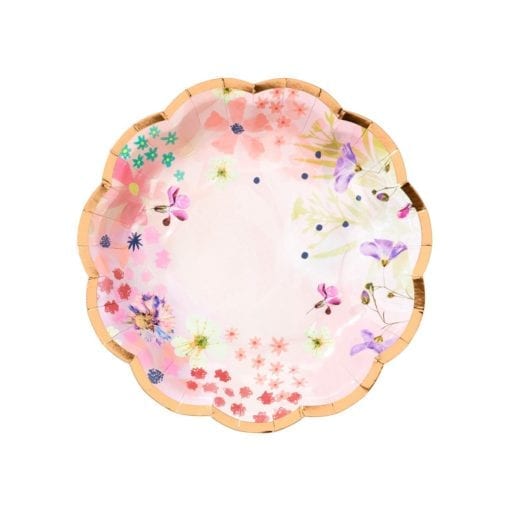 112527 Talking Tables Papperstallrikar Blommönster 18 cm 12 st - Blossom Brides
