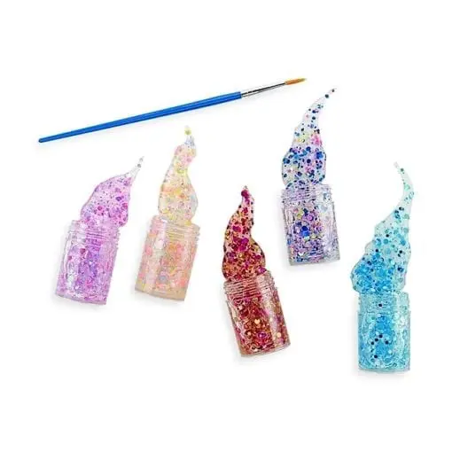 112614-9 OOLY Glitterlim Mini Dots Pixie Paste Brush-On Glitter Glue - Set om 5