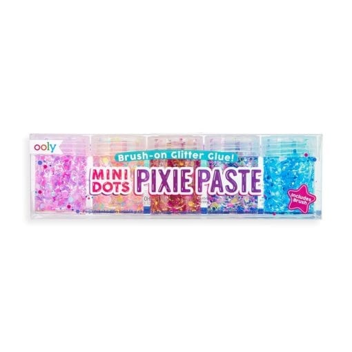 112614 OOLY Glitterlim Mini Dots Pixie Paste Brush-On Glitter Glue - Set om 5