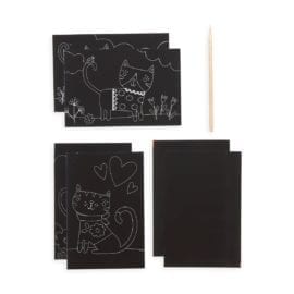 112621-2 OOLY Skrapmotiv Cutie Cats Scratch And Scribble Mini Art Kit