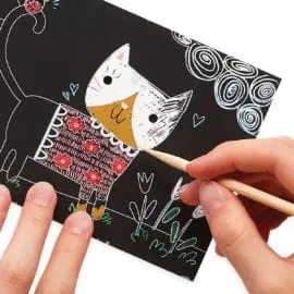 112621 OOLY Skrapmotiv Cutie Cats Scratch And Scribble Mini Art Kit