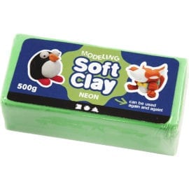 Soft Clay Klassisk Modellera 13x6x4 cm 500 g Neongrön