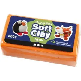 Soft Clay Klassisk Modellera 13x6x4 cm 500 g Neonorange