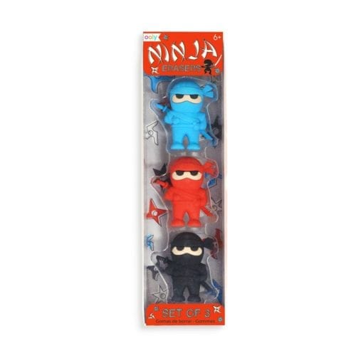 112642-2 OOLY Suddgummi Ninja Erasers Set om 3