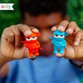 112642-3 OOLY Suddgummi Ninja Erasers Set om 3