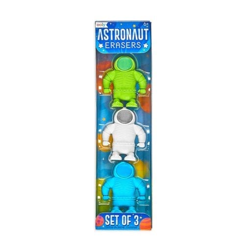 112652-4 OOLY Suddgummi Astronaut Erasers Set om 3