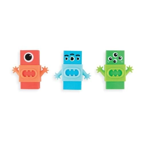 112653-1 OOLY Suddgummi Monster Erasers Set om 3