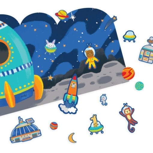 112657-10 OOLY Återanvändbara Klistermärken Space Critters Reusable Sticker Scenes