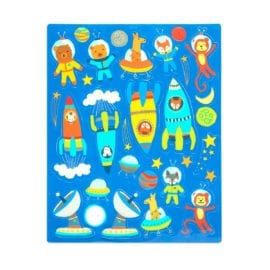 112657-2 OOLY Återanvändbara Klistermärken Space Critters Reusable Sticker Scenes
