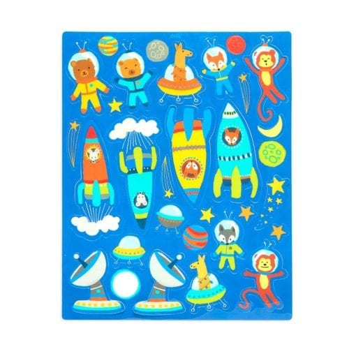 112657-2 OOLY Återanvändbara Klistermärken Space Critters Reusable Sticker Scenes