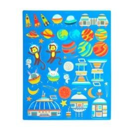 112657-8 OOLY Återanvändbara Klistermärken Space Critters Reusable Sticker Scenes