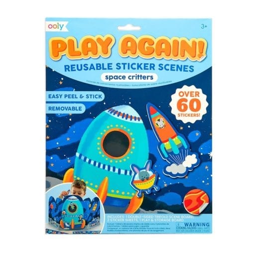 112657 OOLY Återanvändbara Klistermärken Space Critters Reusable Sticker Scenes
