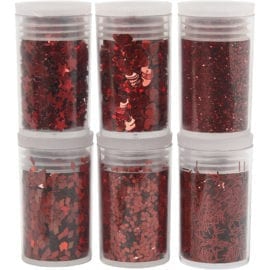 112685 Glitter och Paljetter Röd 6x5 g
