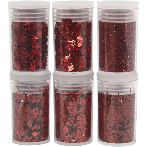 112685 Glitter och Paljetter Röd 6x5 g