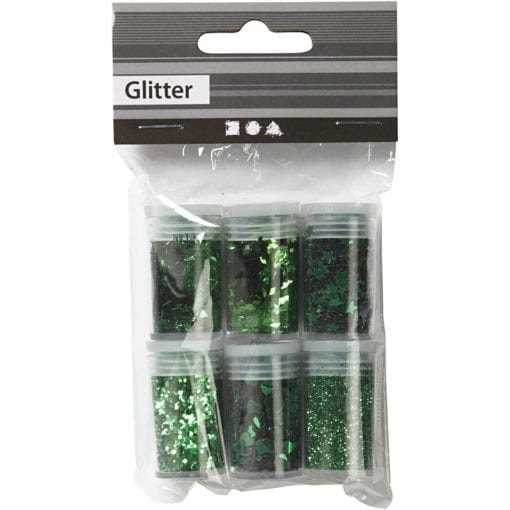 112686-2 Glitter och Paljetter Grön 6x5 g