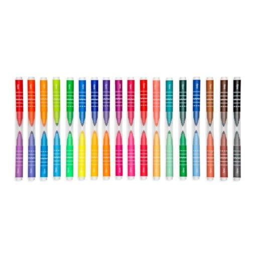 112702-10 OOLY Tuschpennor Double Up! 2-in-1 Washable Mini Marker - Set om 36
