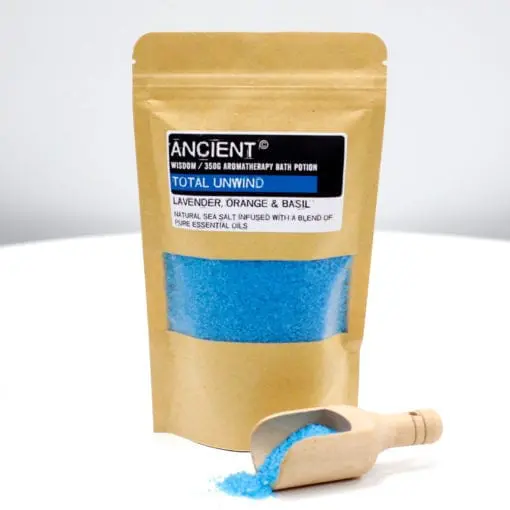 112718-1 Ancient Wisdom Badsalt Total Unwind Aromatherapy Bath Potion in Kraft Bag 350 gram